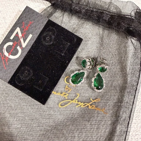 Kenneth Jay Lane Cubic Zirconia TearDrop Earrings - Picture 4 of 7